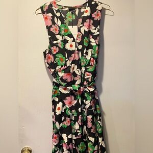 Who What Wear floral sleeveless maxi dress with belt